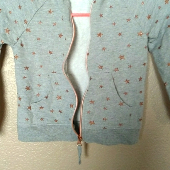 Pony Tails | Girls | Sparkly Stars Hooded Sweater| M(5/6) - Picture 3 of 11